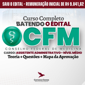 Logo CFM - Conselho Federal de Medicina - Assistente Administrativo - Curso completo