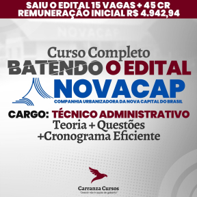Logo Novacap - Batendo o Edital - Cargo: Técnico Administrativo