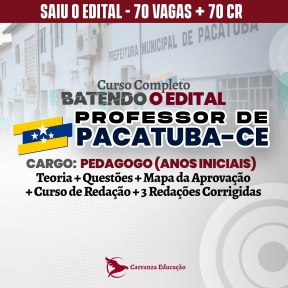 Logo CURSO COMPLETO ↪︎ PACATUBA Ξ Prefeitura de Pacatuba CE ⦙ Pedagogo (Anos iniciais)