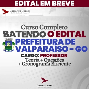 Logo Prefeitura de Valparaíso de Goiás - Batendo o Edital - Cargo: Professor