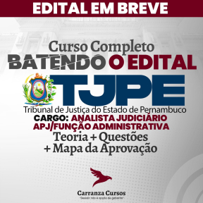 Logo CURSO COMPLETO - TJPE - Tribunal de Justiça de Pernambuco - Analista Judiciário APJ/Função Administrativa