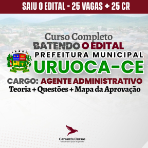 Logo CURSO COMPLETO - Prefeitura Municipal de Uruoca - Agente Administrativo