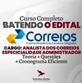 Logo Correios Curso Completo - Cargo: Analista de Correios - Especialidade: Administrador