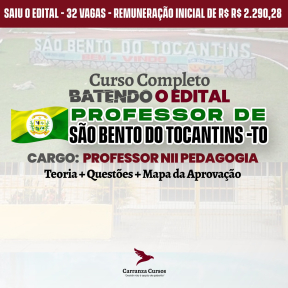 Logo Prefeitura de São Bento do Tocantins TO ⦙Professor NII Pedagogia