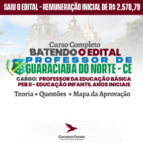 Logo Prefeitura Municipal de Guaraciaba do Norte/CE - Cargo: Professor da Educação Básica PEB ll