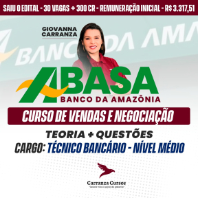 Logo MODULAR | Vendas e Negociação - Giovanna Carranza - BASA - Banco da Amazônia - Técnico Bancário