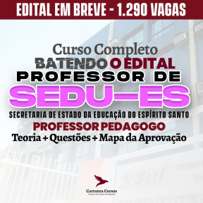 Logo SEDU ES - Secretaria de Estado da Educação do Estado do Espírito Santo - Professor Pedagogo - Curso Completo