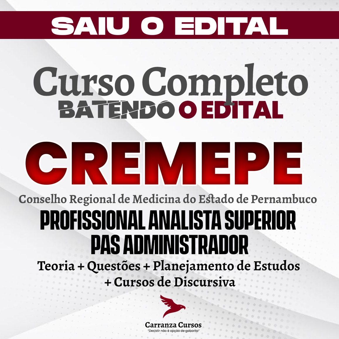 Logo CREMEPE - Conselho Regional de Medicina do Estado de Pernambuco - CURSO COMPLETO - Cargo: Profissional Analista Superior - PAS Administrador