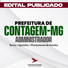 Logo CONTAGEM MG - Prefeitura de Contagem/MG - CURSO COMPLETO - Cargo: Administrador