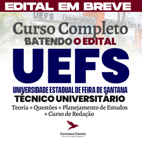 Logo UEFS - Universidade Estadual de Feira de Santana - CURSO COMPLETO – Cargo:  Técnico Universitário - Área: Administrativa