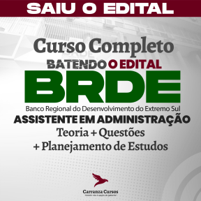 Logo BRDE - Banco Regional de Desenvolvimento do Extremo Sul - CURSO COMPLETO - Cargo: Assistente Administrativo