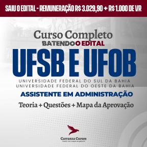 Logo UFSB e UFOB - CURSO COMPLETO - Cargo: Assistente Administrativo