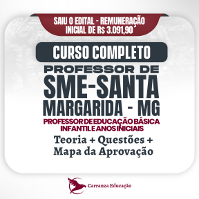 Logo SME - SANTA MARGARIDA - MG - CURSO COMPLETO - Cargo: Professor de Educação Básica - Infantil e Anos Iniciais