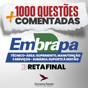 Logo EMBRAPA - Empresa Brasileira de Pesquisa Agropecuária - RETA FINAL - Suprimento, Manutenção e Serviços - Sub área: Suporte à Gestão