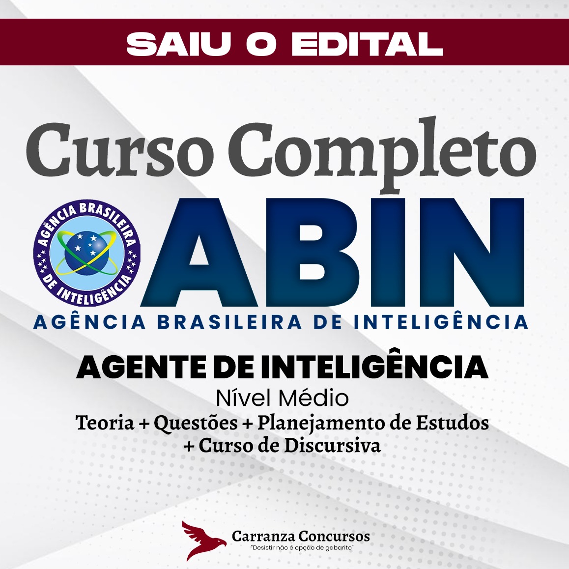 ABIN - Agência Brasileira de Inteligência - CURSO COMPLETO - Cargo: Agente de Inteligência