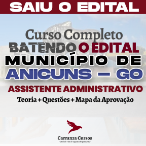 Logo Município de Anicuns - GO - Curso Completo - Assistente Administrativo