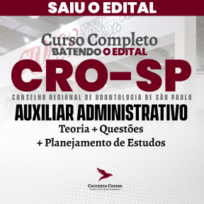 Logo CRO SP - Conselho Regional de Odontologia de São Paulo - CURSO COMPLETO - Cargo: Auxiliar Administrativo