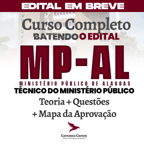 Logo MP AL - Ministério Público de Alagoas - CURSO COMPLETO - Cargo: Técnico Do Ministério Público