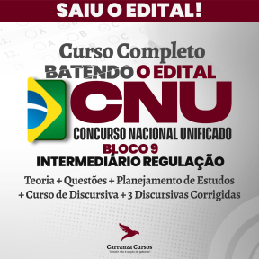 Logo CNU 2025 – Concurso Nacional Unificado – CURSO COMPLETO - Bloco 9 – Intermediário - Regulação