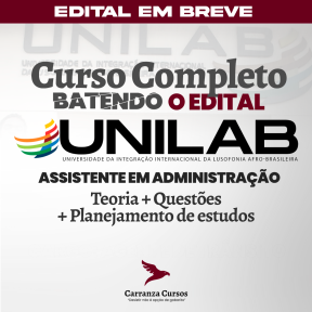 Logo UNILAB - Universidade da Integração Internacional da Lusofonia Afro-brasileira - CURSO COMPLETO - Cargo: Assistente em Administração