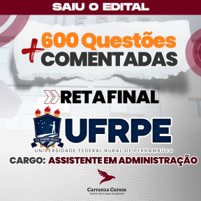 Logo UFRPE - Universidade Federal Rural de Pernambuco - Assistente em Administração - Reta Final