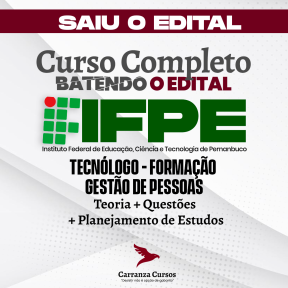 Logo IFPE - Instituto Federal de Educação, Ciência e Tecnologia de Pernambuco - CURSO COMPLETO - Cargo: Tecnólogo - Formação Gestão de Pessoas