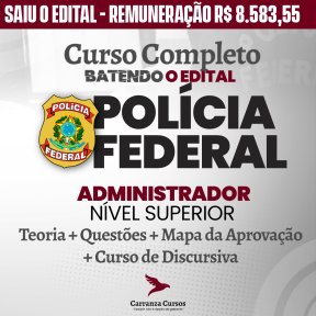 Logo PF - Polícia Federal - CURSO COMPLETO - Cargo: Administrador