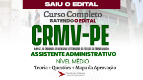 Logo CRMV PE - Conselho Regional de Medicina Veterinária do Estado do Pernambuco - CURSO COMPLETO - Cargo: Assistente Administrativo