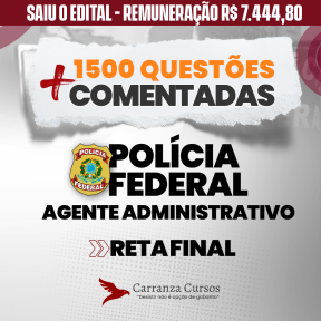 Logo PF - Polícia Federal - Cargo: Agente Administrativo - RETA FINAL