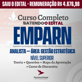 Logo EMPARN - Empresa de Pesquisa Agropecuária do Rio Grande do Norte - CURSO COMPLETO - Cargo: Analista – Área: Gestão Estratégica