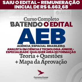 Logo AEB - Agência Espacial Brasileira - Cargo: Analista em Ciência e Tecnologia Júnior - Especialidade: Qualquer área de formação - Curso Completo