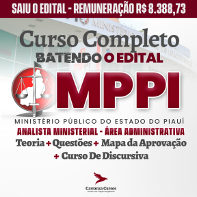 Logo MPPI - Ministério Público do Estado do Piauí - CURSO COMPLETO - Cargo: Analista Ministerial - Área Ádministrativa