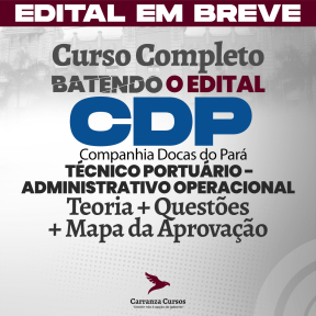 Logo CDP - Companhia Docas do Pará - CURSO COMPLETO - Cargo: Técnico Portuário - Administrativo Operacional