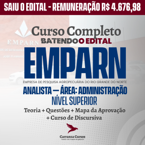 Logo EMPARN - Empresa de Pesquisa Agropecuária do Rio Grande do Norte - CURSO COMPLETO - Cargo: Analista – Área: Administração