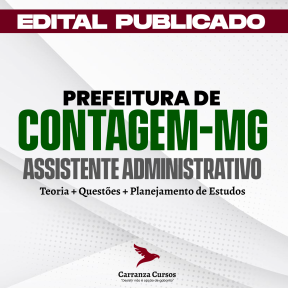 Logo CONTAGEM/MG - Prefeitura de Contagem/MG - CURSO COMPLETO - Cargo: Assistente Administrativo