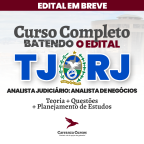 Logo TJRJ - Tribunal de Justiça do Rio de Janeiro - CURSO COMPLETO - Cargo: Analista Judiciário - Grupo: Tecnologia da Informação - Especialidade: Analista de Negócios