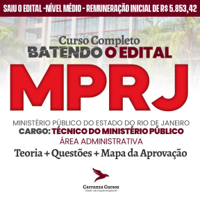Logo MPRJ - Ministério Público do Rio de Janeiro - Cargo: Técnico do Ministério Público - Área Administrativa