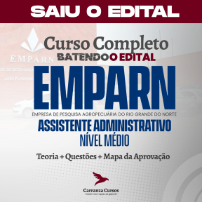 Logo EMPARN - Empresa de Pesquisa Agropecuária do Rio Grande do Norte - CURSO COMPLETO - Cargo: Assistente Administrativo