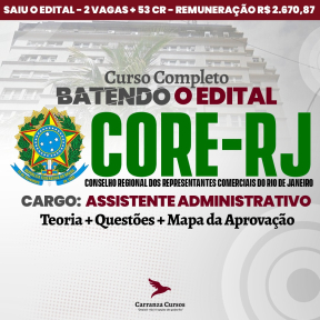 Logo CORE RJ - Conselho Regional dos Representantes Comerciais do Rio de Janeiro - Cargo: Assistente Administrativo