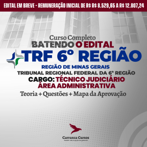 Logo TRF 6° Região - Tribunal Regional Federal da 6ª Região - Técnico Judiciário - Área Administrativa - Curso Completo