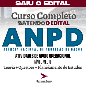 Logo ANPD - Autoridade Nacional de Proteção de Dados - CURSO COMPLETO - Atividades de Apoio Operacional