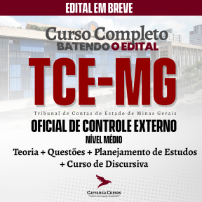 Logo TCE MG - Tribunal de Contas de Minas Gerais - CURSO COMPLETO - Cargo: Oficial de Controle Externo