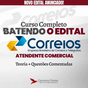 Logo Correios - CURSO COMPLETO - Cargo: Atendente Comercial