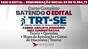Logo TRT-SE - Tribunal Regional do Trabalho da 20ª Região - Analista Judiciário - Área Administrativa - Curso completo