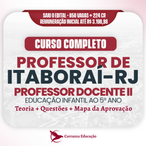 Logo Prefeitura de Itaboraí RJ - Cargo: Professor Docente II - Educação Infantil ao 5° ano