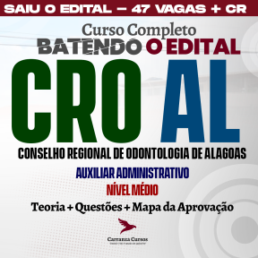 Logo CRO AL  - Conselho Regional de Odontologia de Alagoas - Auxiliar Administrativo - Curso Completo
