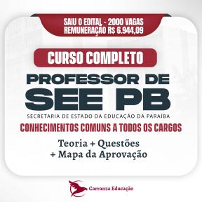 Logo SEE PB - Secretaria de Estado da Educação da Paraíba - CONHECIMENTOS COMUNS A TODOS OS CARGOS