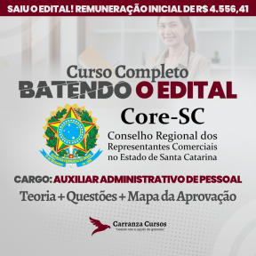 Logo CORE SC - Conselho Regional dos Representantes Comerciais de Santa Catarina - Cargo: Auxiliar Administrativo de Pessoal